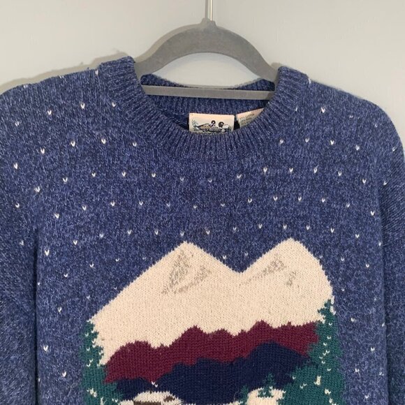Vintage Northern Reflections cotton wool blend holiday christmas sweater - Picture 3 of 8
